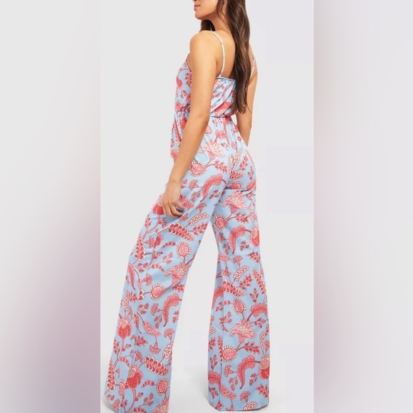 💙 BOOHOO PAISLEY PRINT WRAP STRAPPY JUMPSUIT - Picture 3 of 8